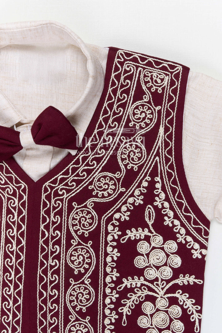 Boys Embroidered Jacket Outfit for Weddings and Festive Gatherings