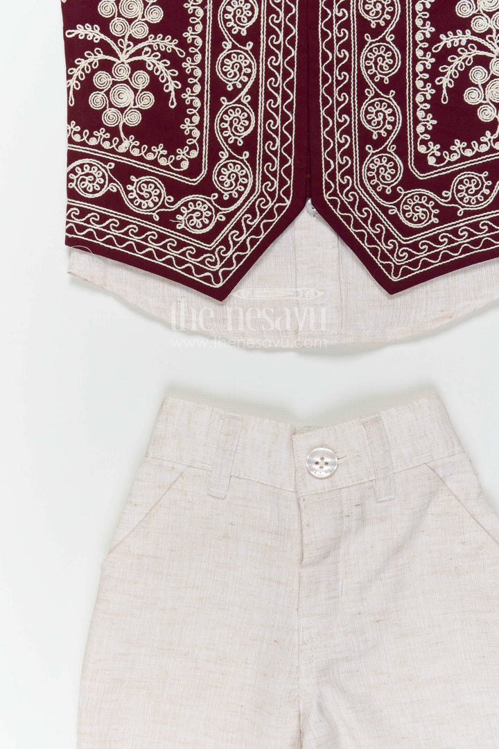 Boys Embroidered Jacket Outfit for Weddings and Festive Gatherings