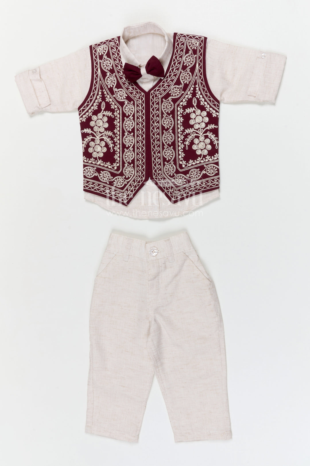 Boys Embroidered Jacket Outfit for Weddings and Festive Gatherings