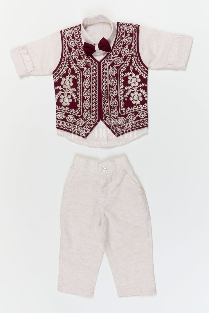 Boys Embroidered Jacket Outfit for Weddings and Festive Gatherings