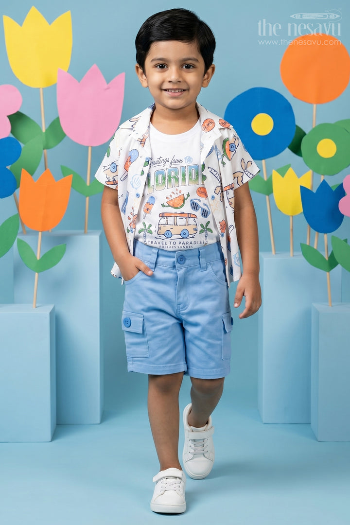 Boys Cotton Casual Set for Summer Outings and Everyday Play