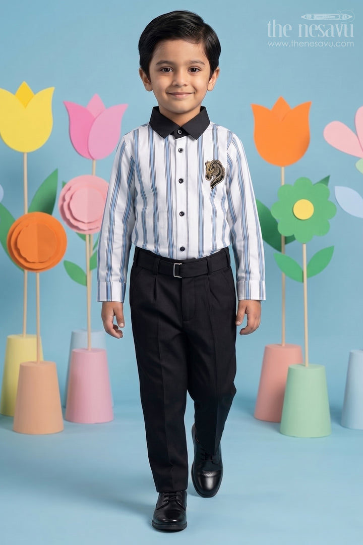 Boys Casual Shirt and Pants Set for Outings and Smart Everyday Wear