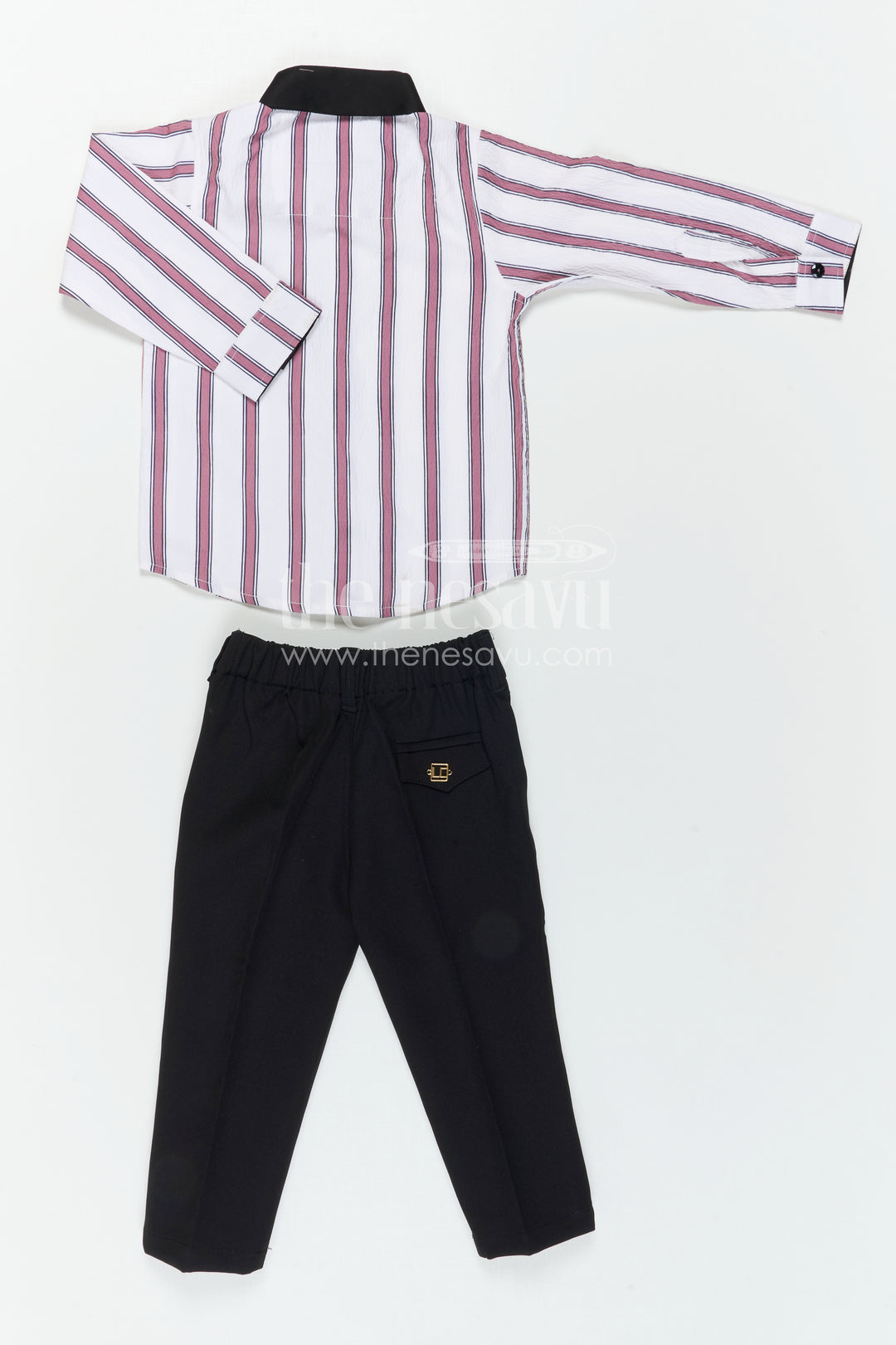 Boys Striped Shirt and Pants Set for Casual Outings and Smart Wear