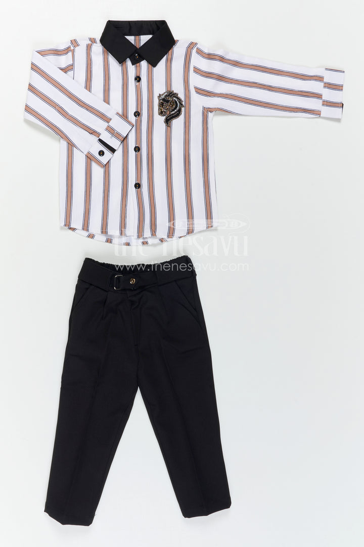 Kids Boys Striped Outfit Set for Outings and Everyday Styling
