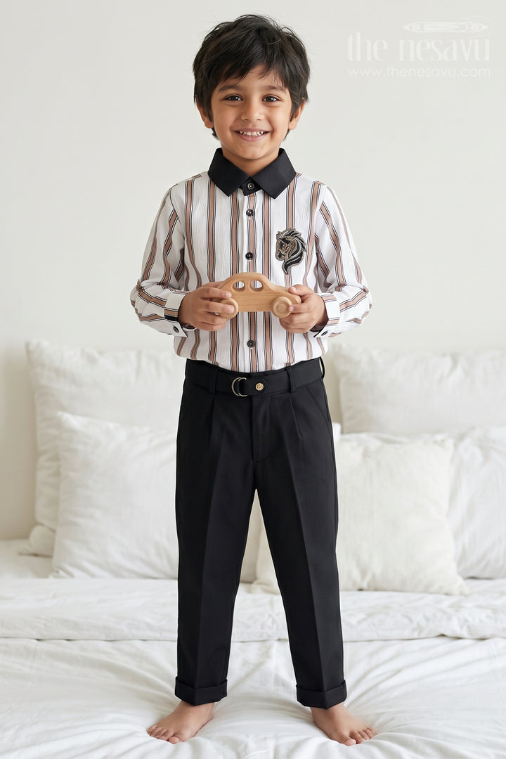 Kids Boys Striped Outfit Set for Outings and Everyday Styling