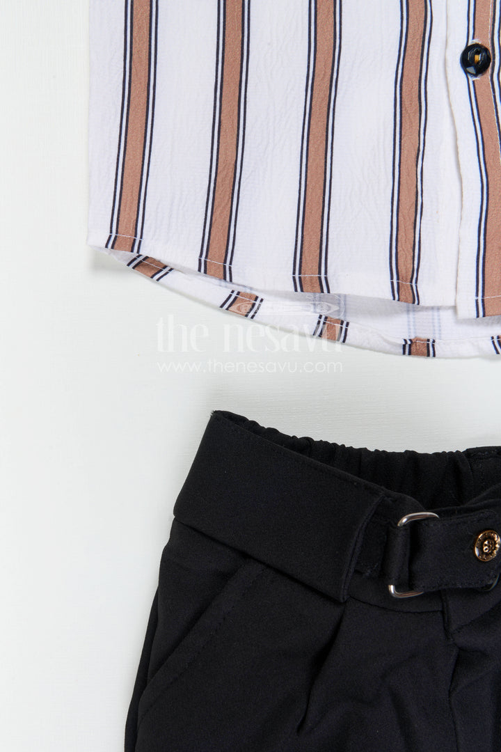 Kids Boys Striped Outfit Set for Outings and Everyday Styling