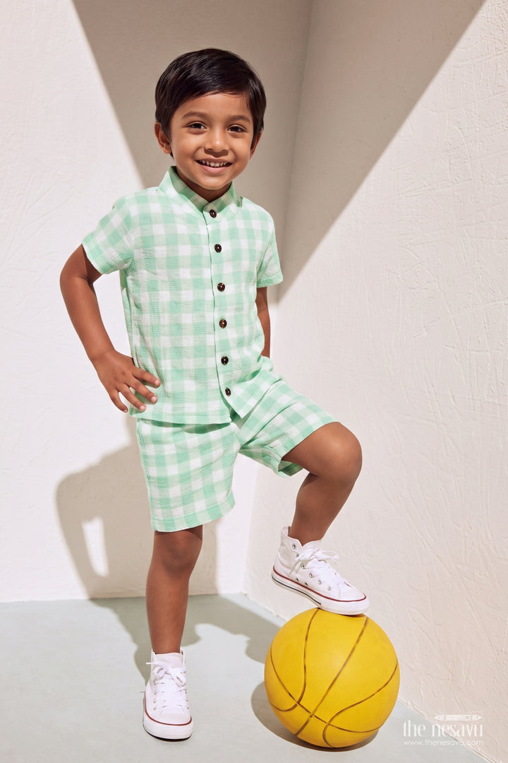 Boys Checked Casual Co Ord Set for Holidays and Weekend Outings