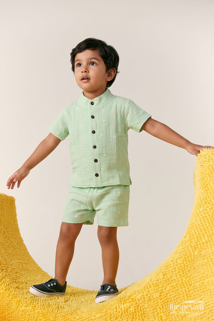 Boys Muslin Casual Set for Playdates Travel and Relaxed Weekends