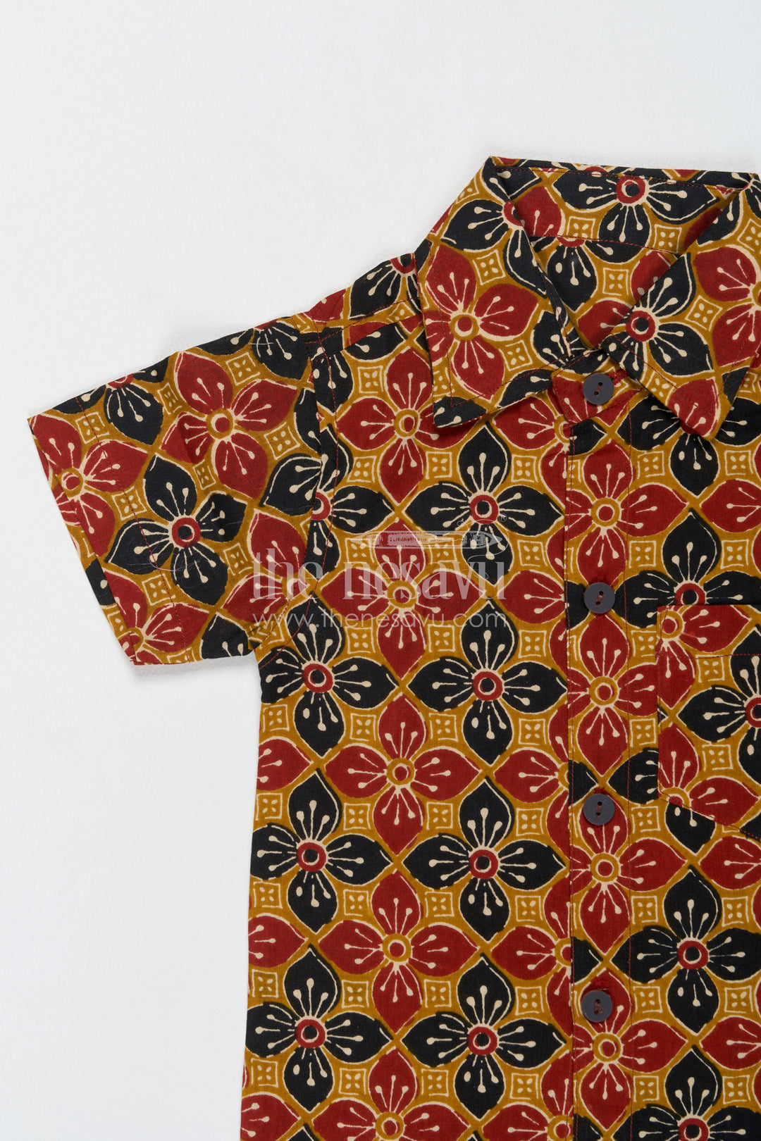 Boys Cotton Shirt and Shorts Set with Designer Detailing in Yellow