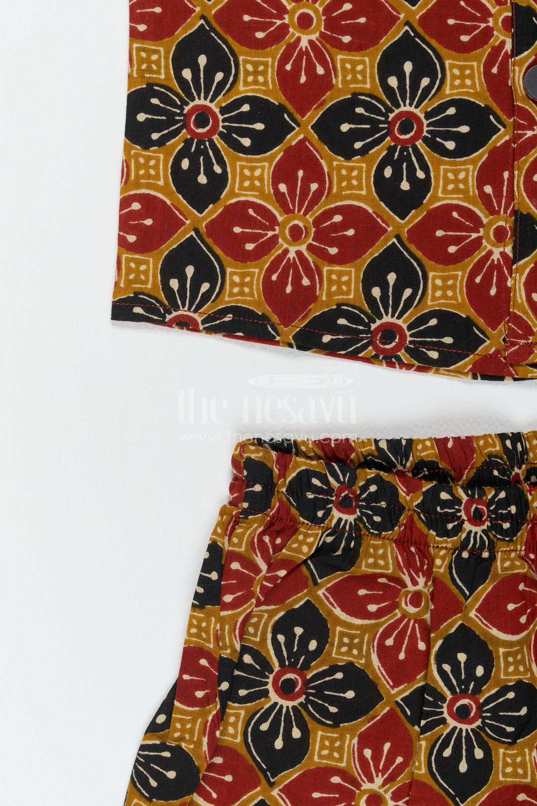 Boys Cotton Shirt and Shorts Set with Designer Detailing in Yellow