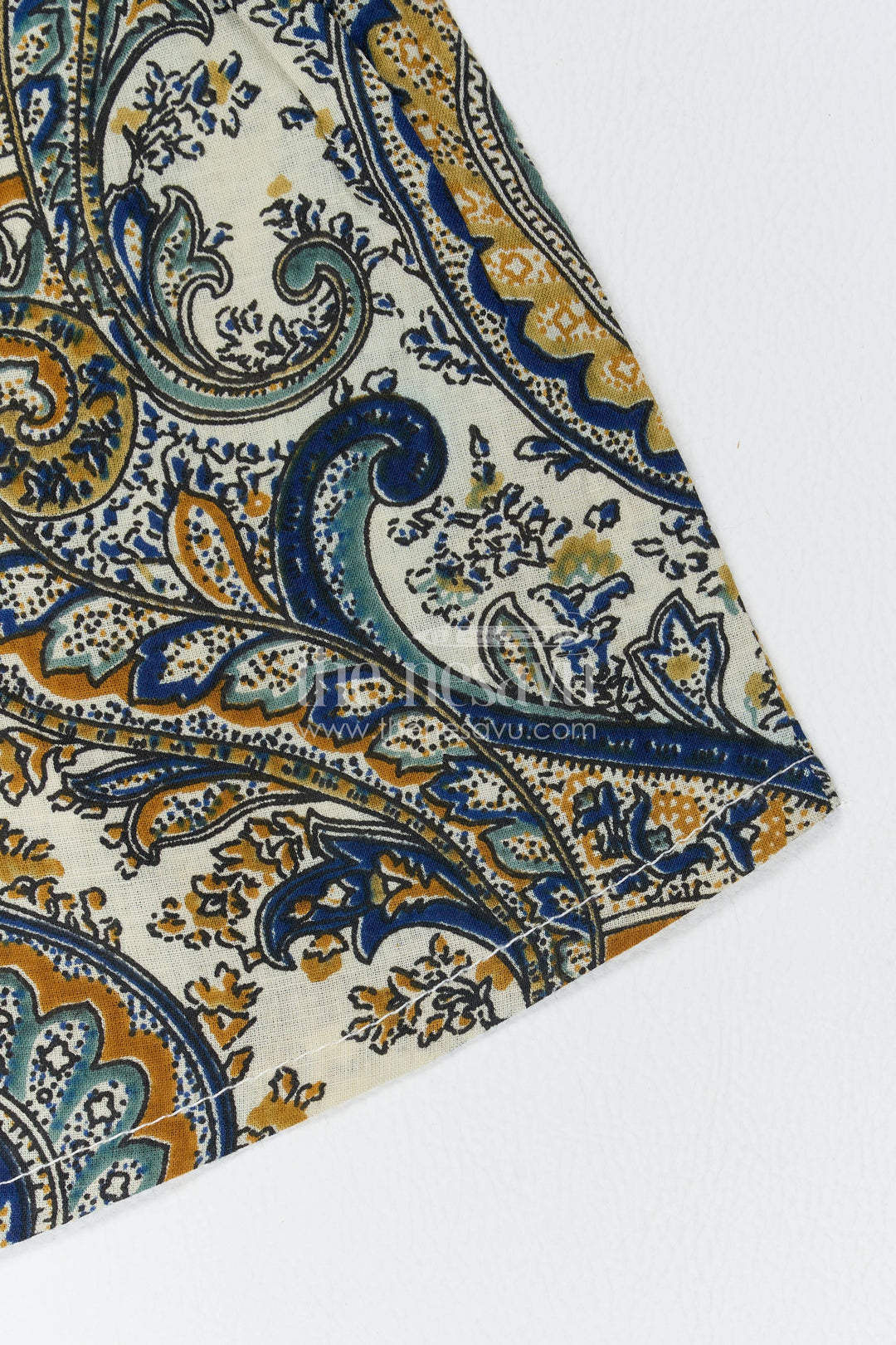 Boys Cotton Shirt and Shorts Set with Paisley Print in Yellow