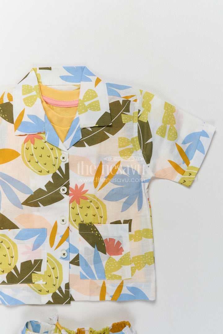 Boys Cotton Shirt and Shorts Set with Designer Detailing Heritage Edit