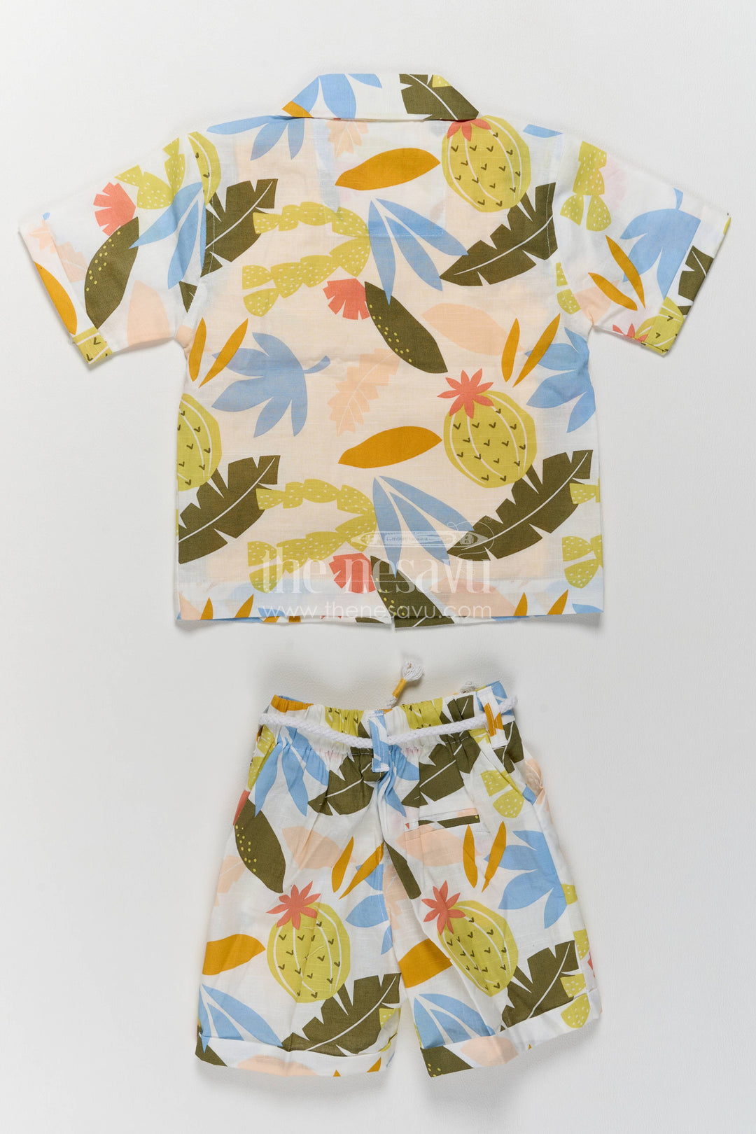 Boys Cotton Shirt and Shorts Set with Designer Detailing Heritage Edit