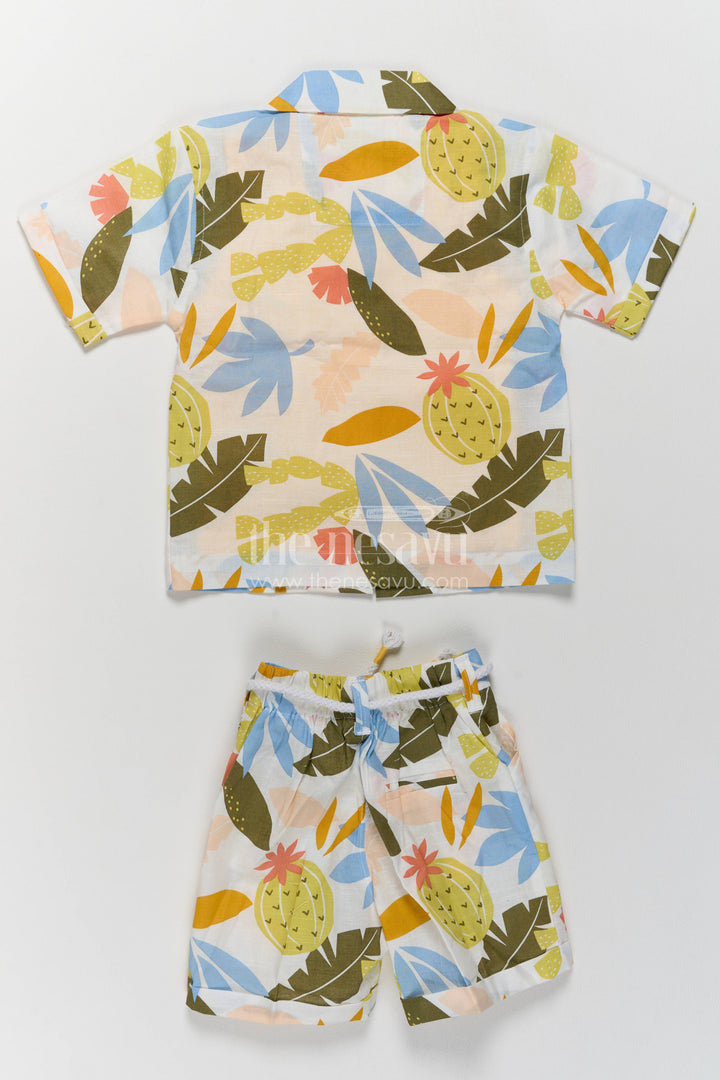 Boys Cotton Shirt and Shorts Set with Designer Detailing Heritage Edit