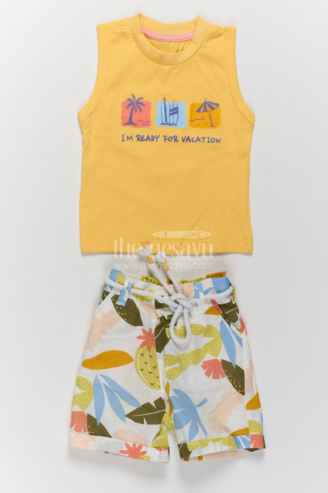 Boys Cotton Shirt and Shorts Set with Designer Detailing Heritage Edit