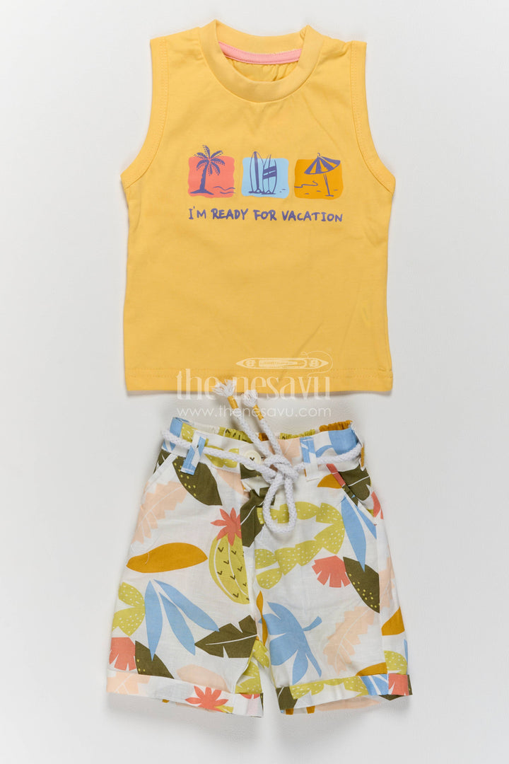 Boys Cotton Shirt and Shorts Set with Designer Detailing Heritage Edit