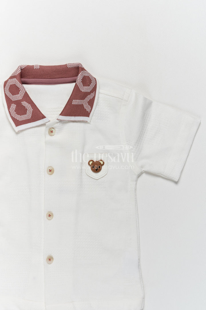 Boys Cotton Shirt and Shorts Set for Kids with Designer Detailing in Pink
