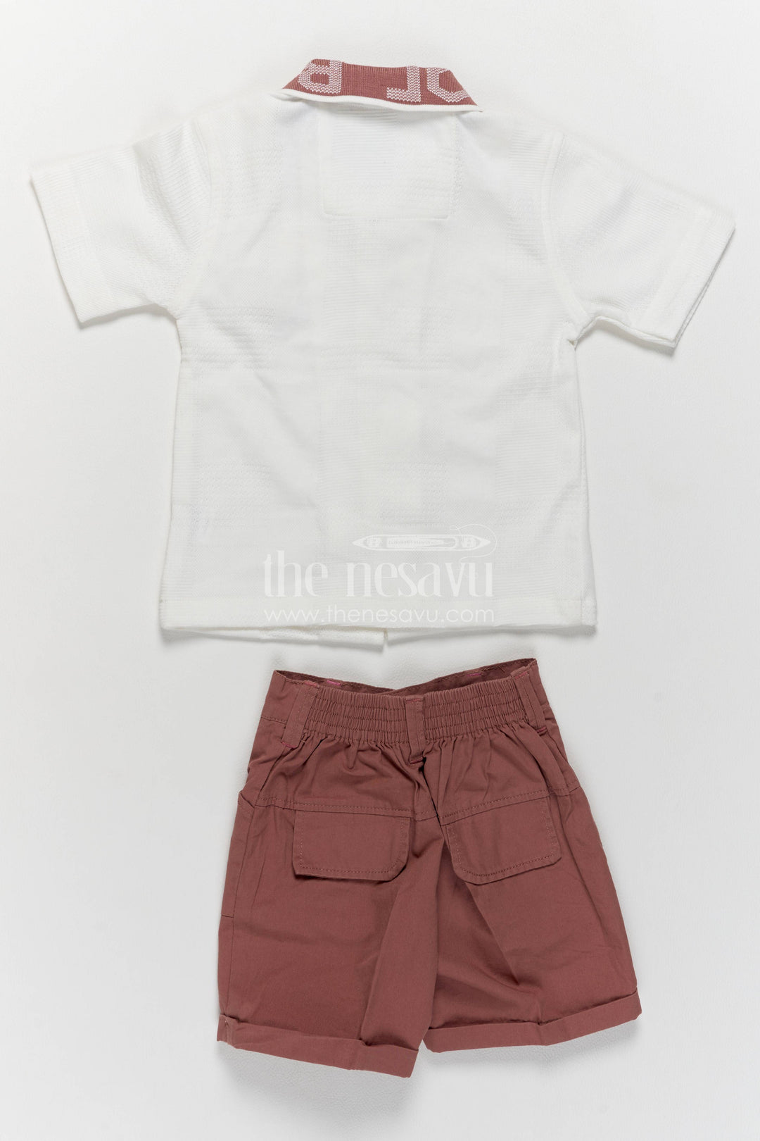 Boys Cotton Shirt and Shorts Set for Kids with Designer Detailing in Pink