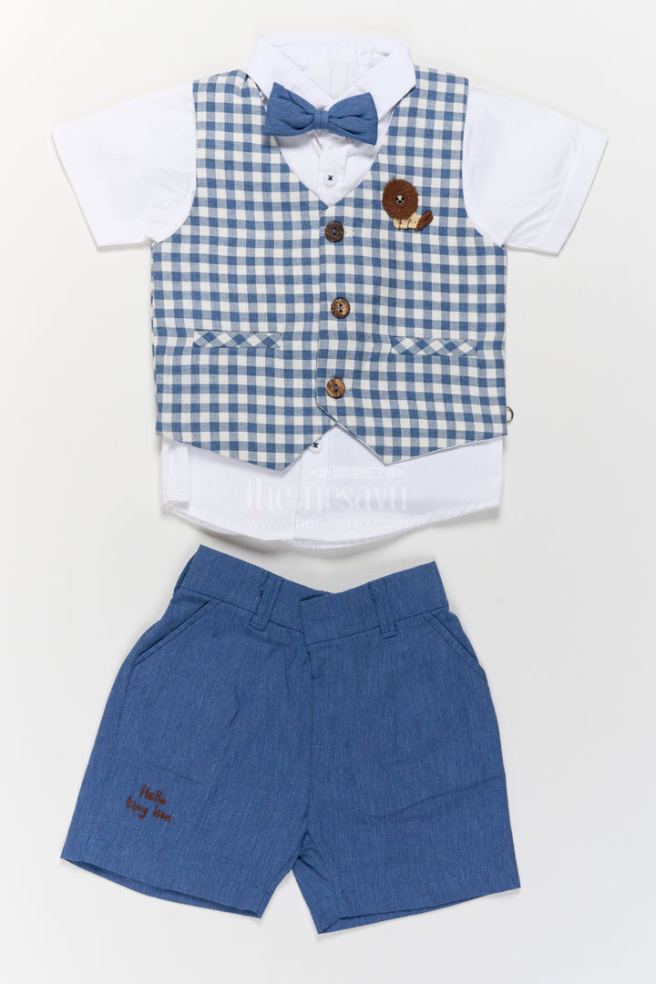 Boys Waistcoat Set with Blue Gingham Tailoring for Special Occasions