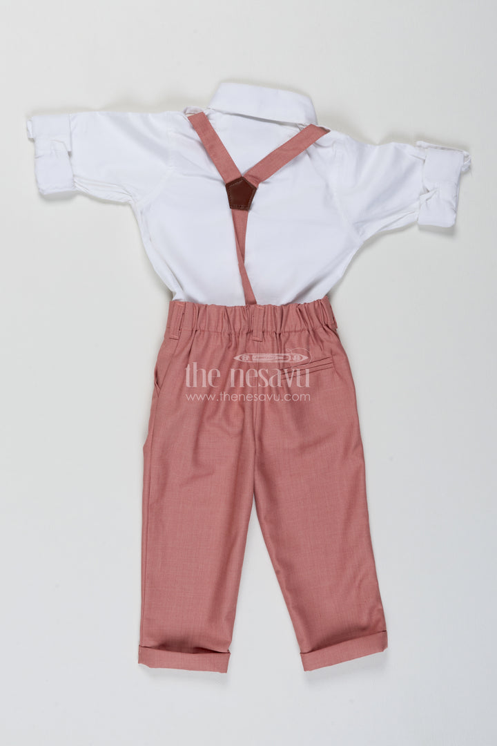 Boys Shirt and Trouser Set with Designer Detailing in Pink