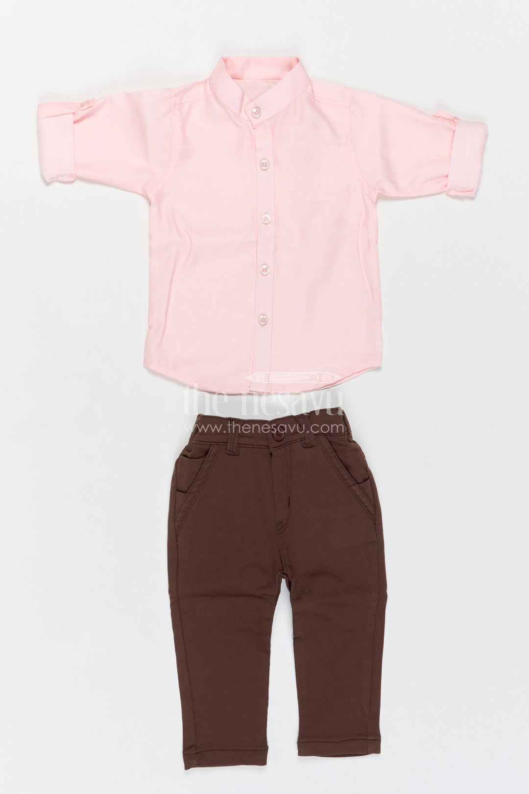 Boys Shirt and Trouser Set for Celebrations with Pink Elephant Detailing