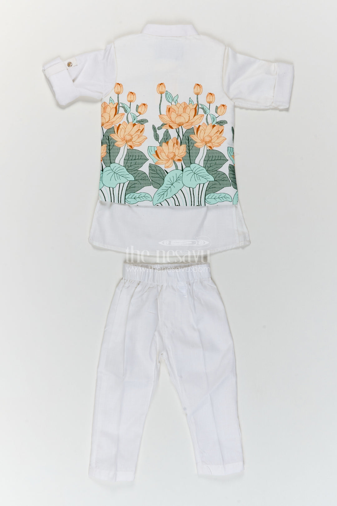 Boys Ethnic Jacket Set in Off White for Ceremony Dressing