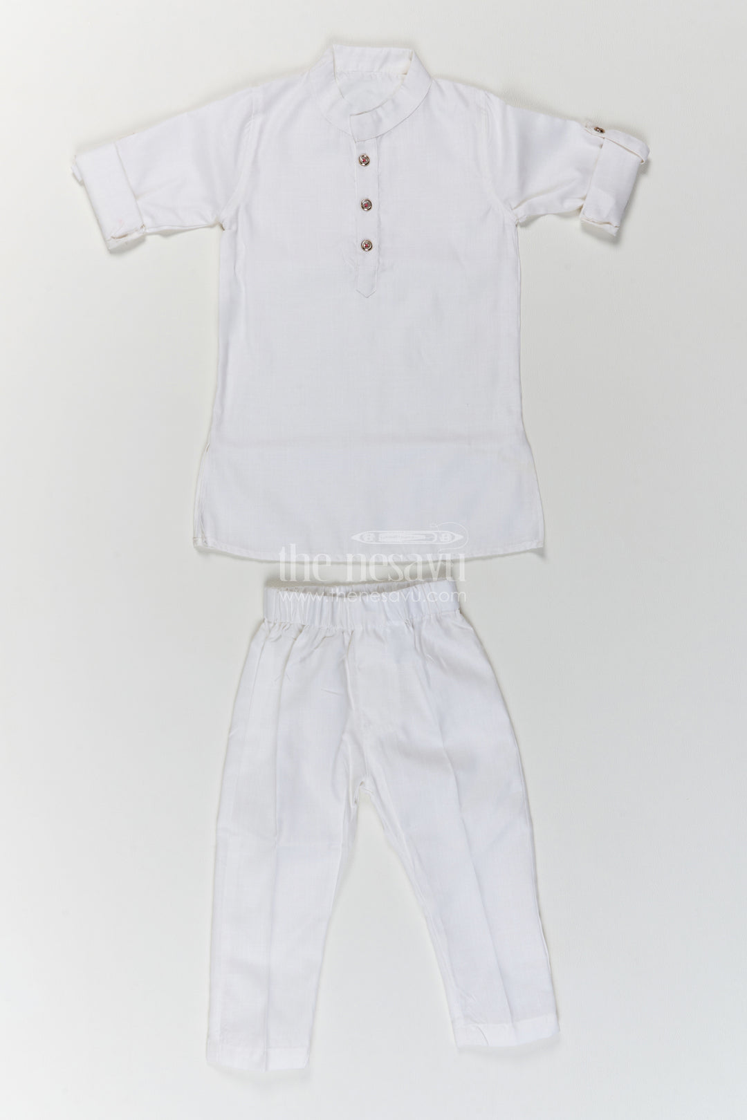 Boys Ethnic Jacket Set in Off White for Ceremony Dressing