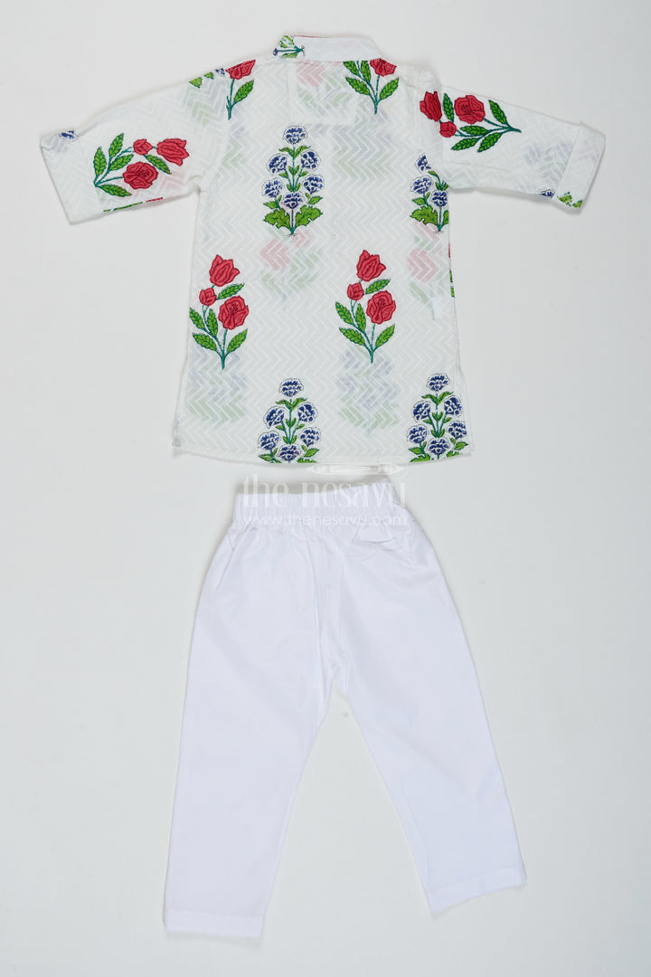 Boys Festive Kurta Set in White for Festive Gatherings