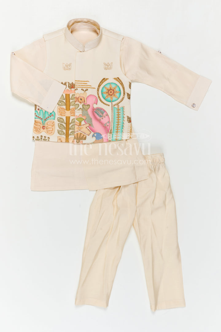 Festive Kurta Jacket Set for Boys for Weddings and Special Events