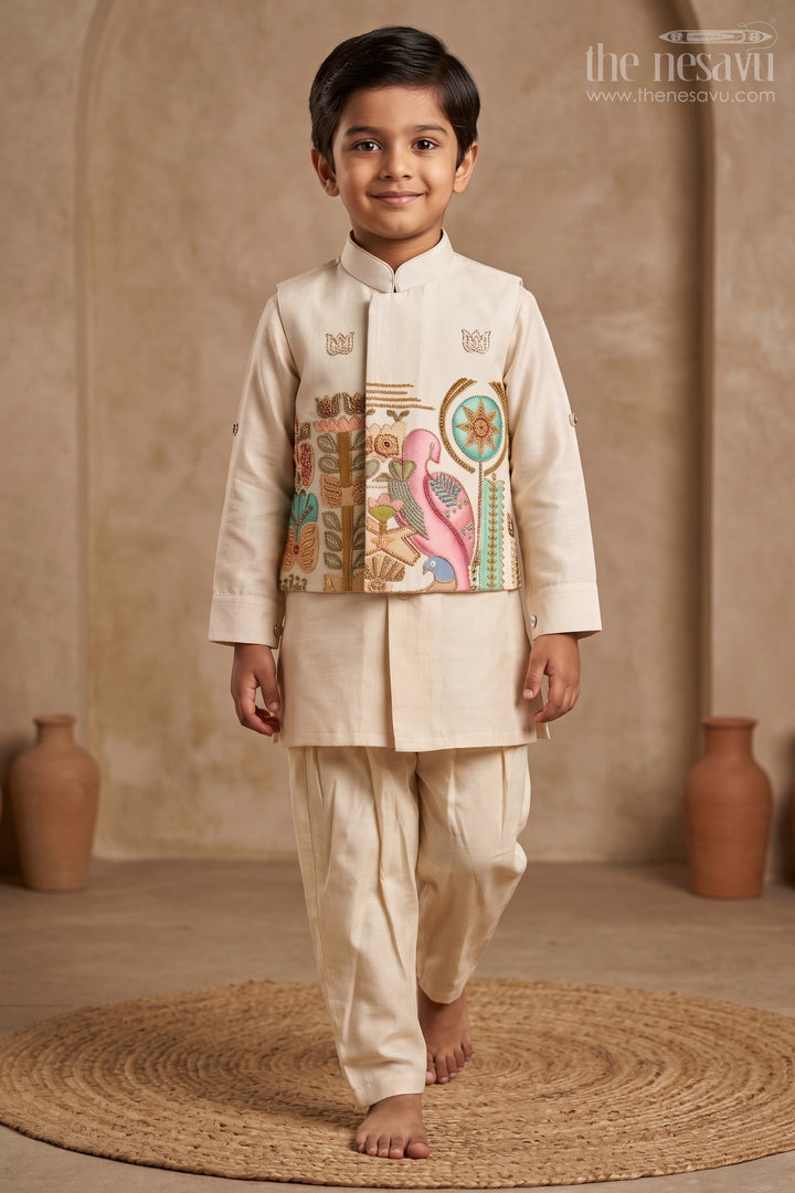 Festive Kurta Jacket Set for Boys for Weddings and Special Events