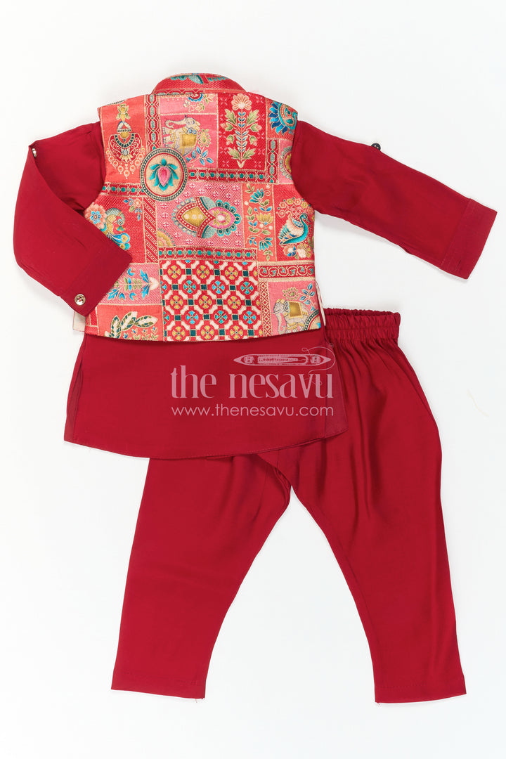 Boys Kurta Jacket Set for Festive Occasions and Family Weddings