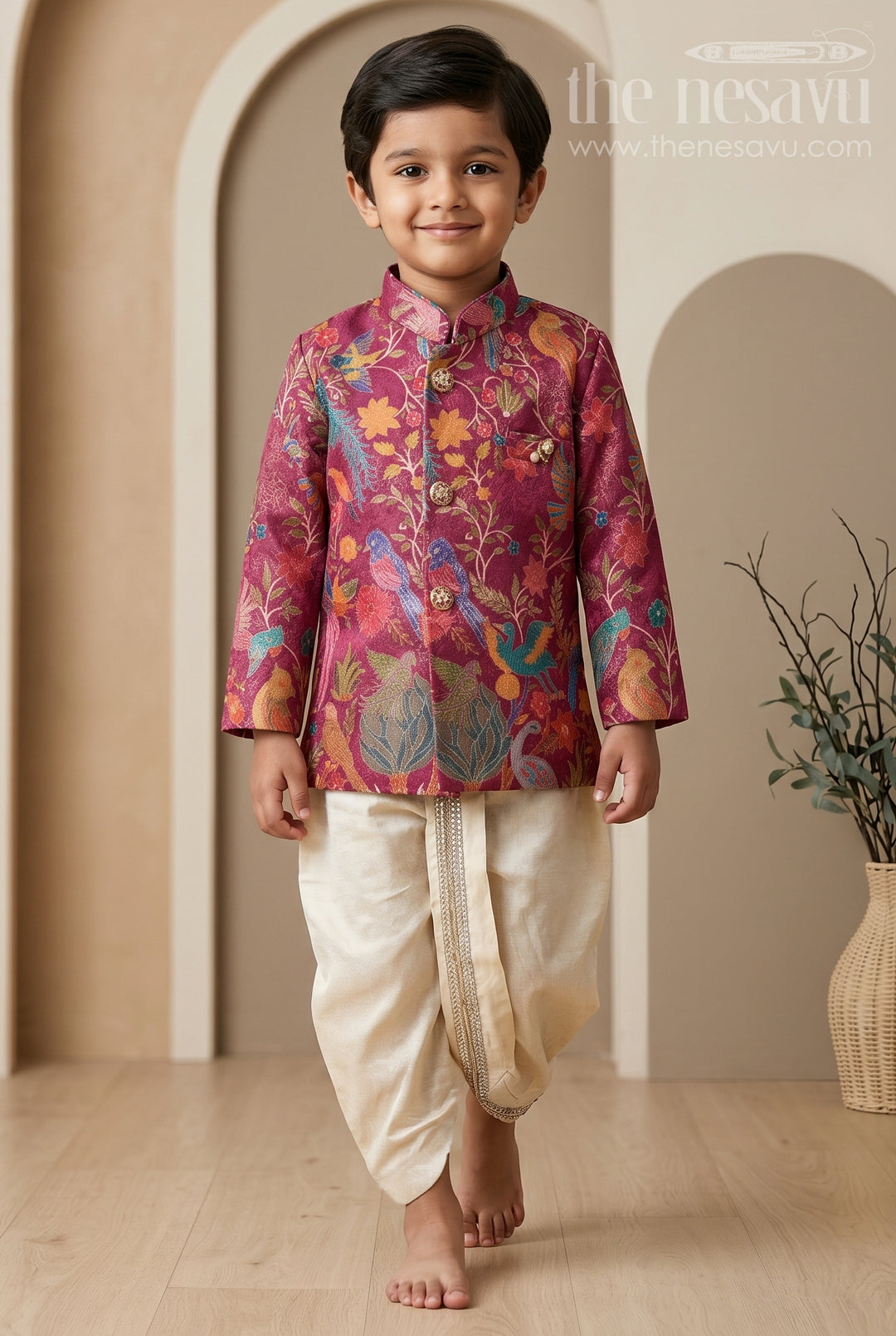 Toddler Boy Sherwani Set for Festive Occasions and Weddings