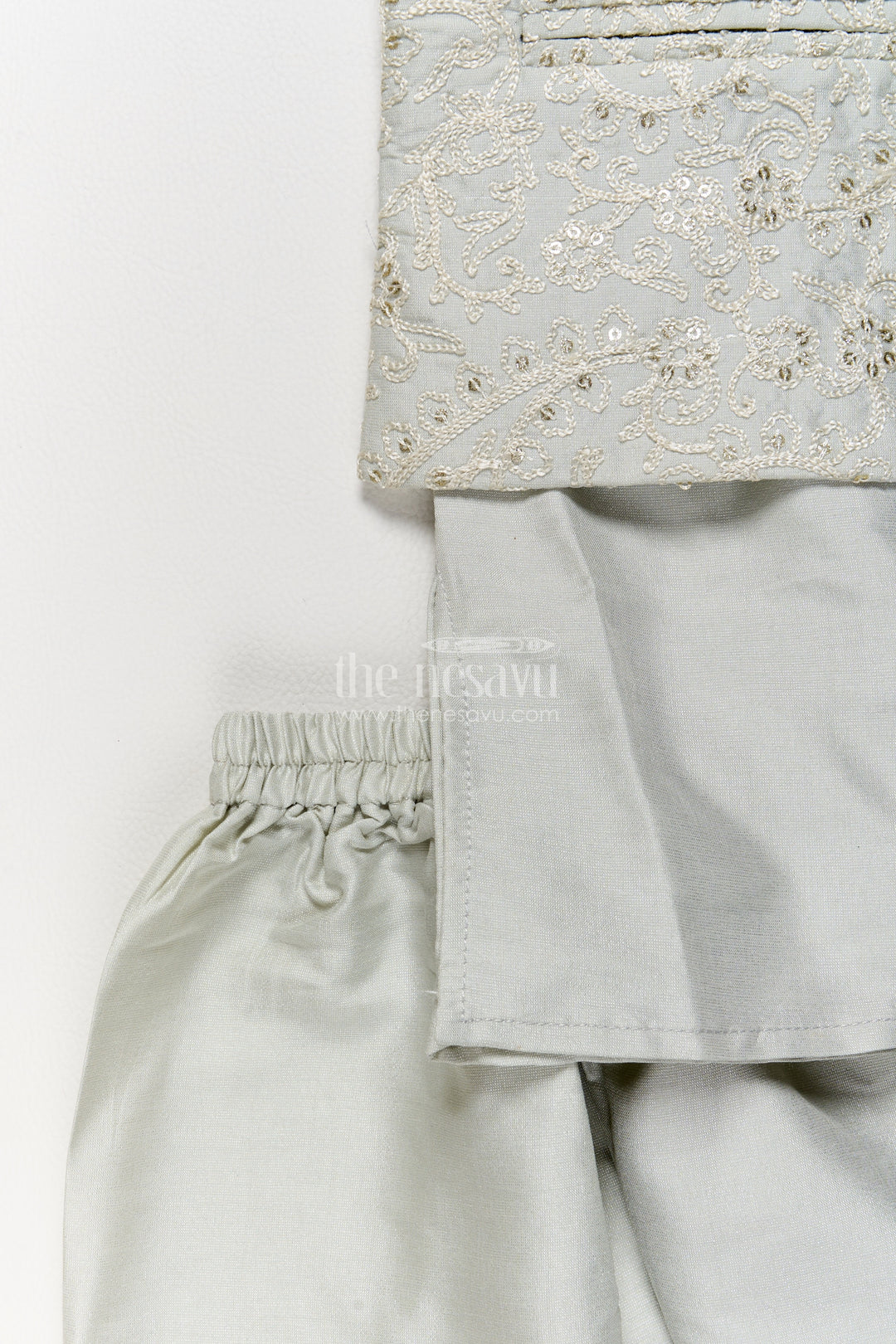 Boys Ethnic Jacket Set in Off White with an Occasion Ready Finish
