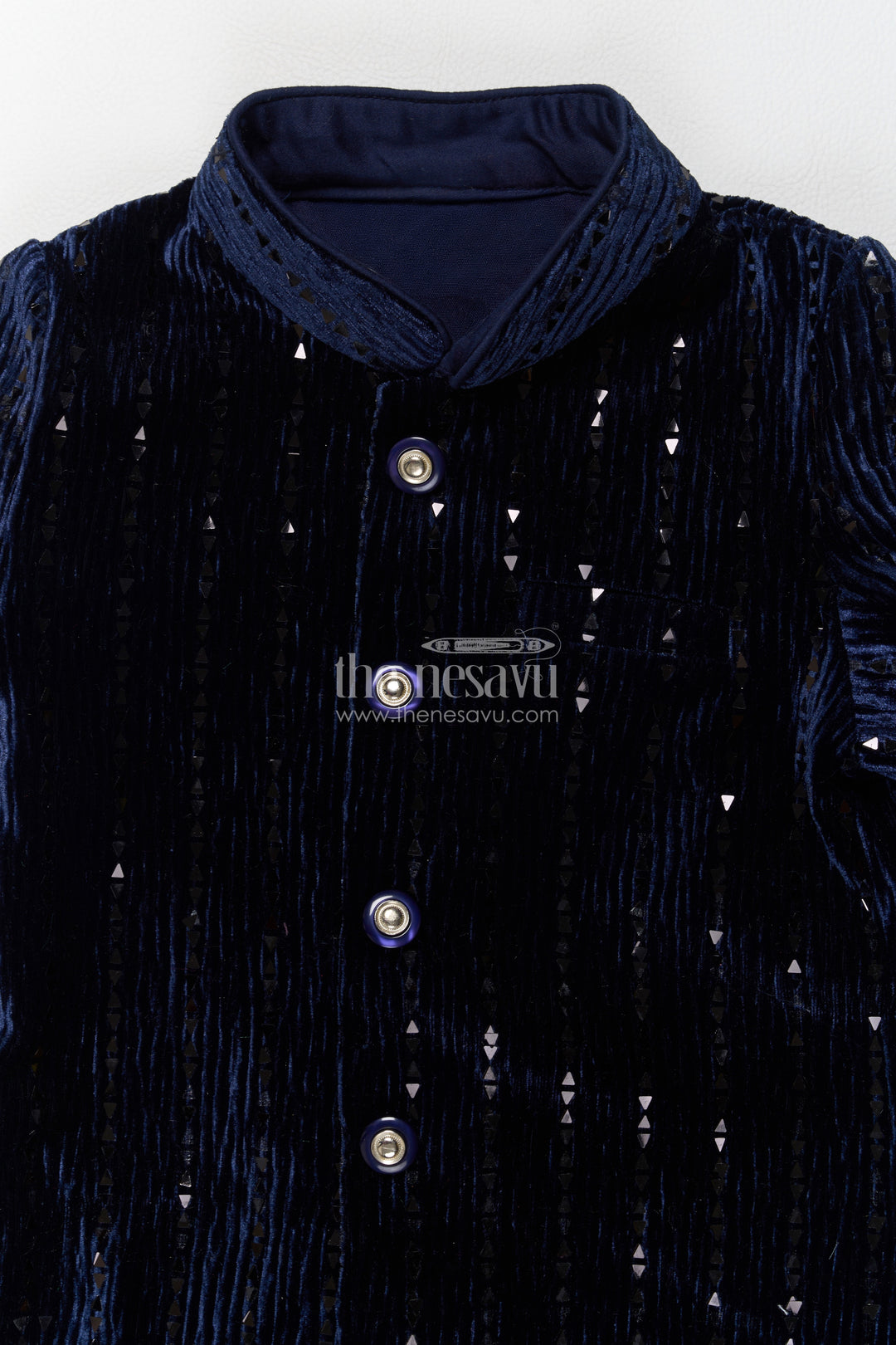 Boys Sherwani Set in Black with Smart Tailoring