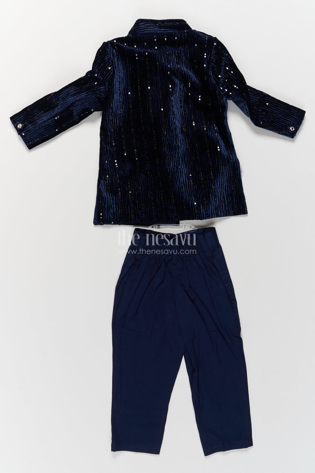 Boys Sherwani Set in Black with Smart Tailoring