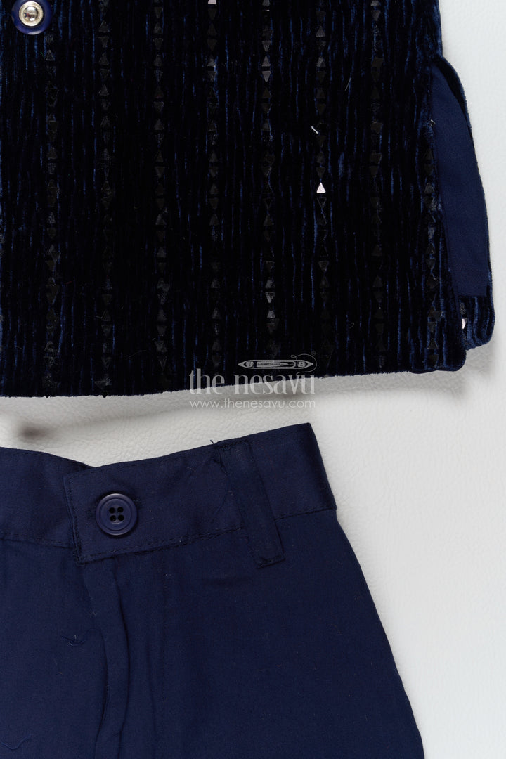 Boys Sherwani Set in Black with Smart Tailoring