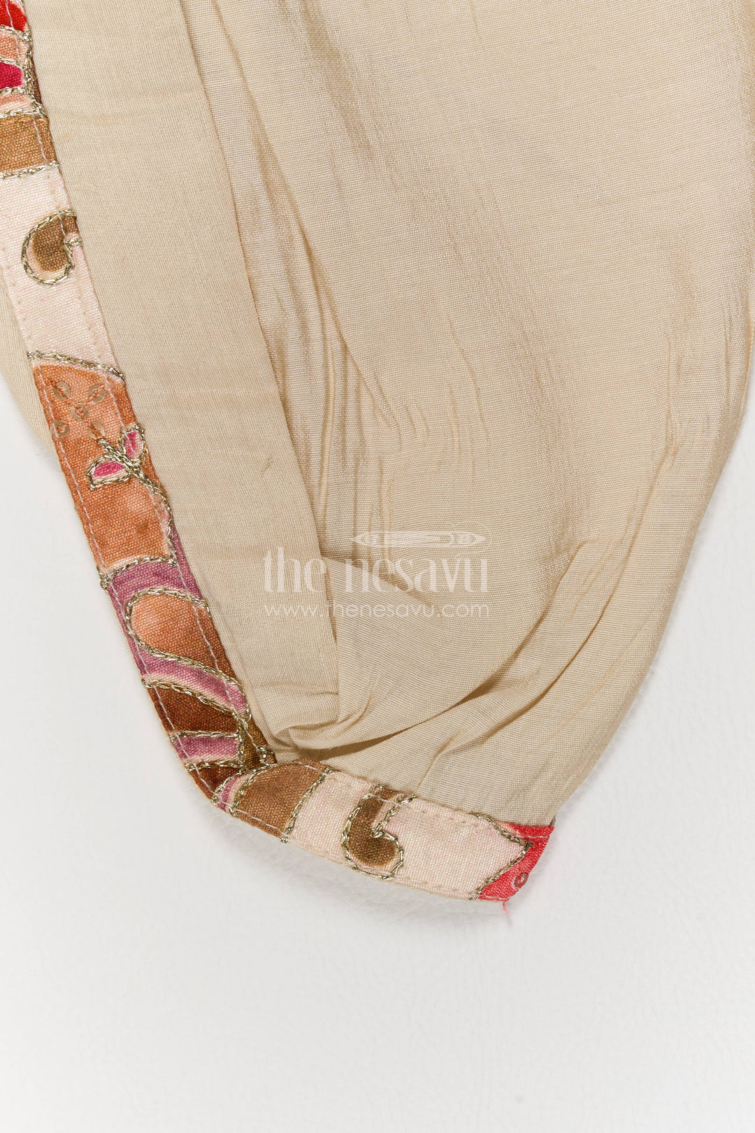 Pattu Pancha Set with Multicolor Floral Detailing for Special Occasions