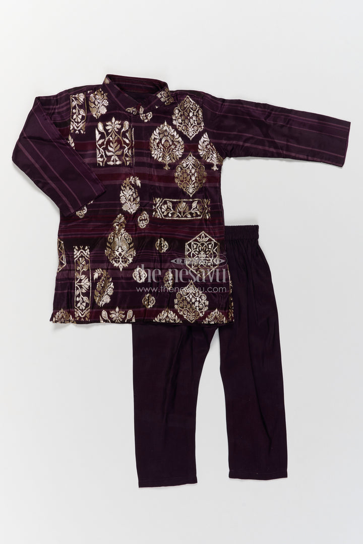 Kurta Pajama for Boys with Woven Texture for Festive Occasions