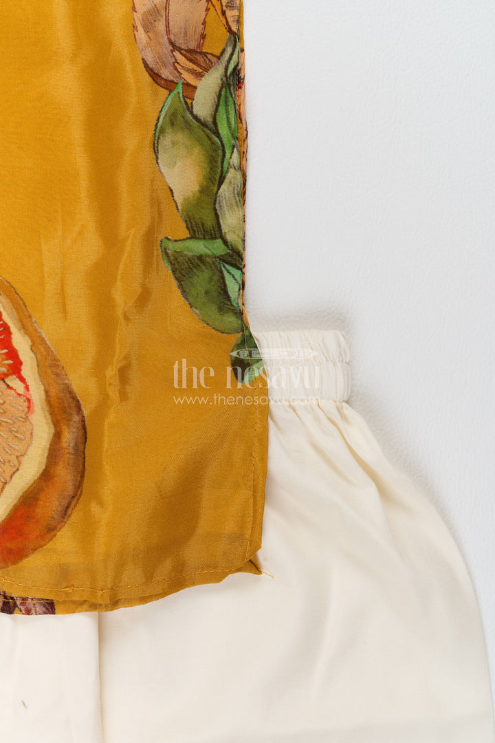 Boys Kurta Pajama Set with Designer Detailing in Yellow