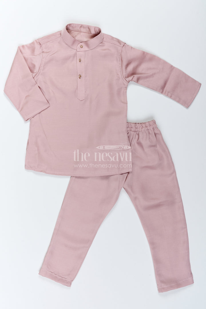 Boys Nehru Jacket Set for Celebrations with Purple Elephant Detailing
