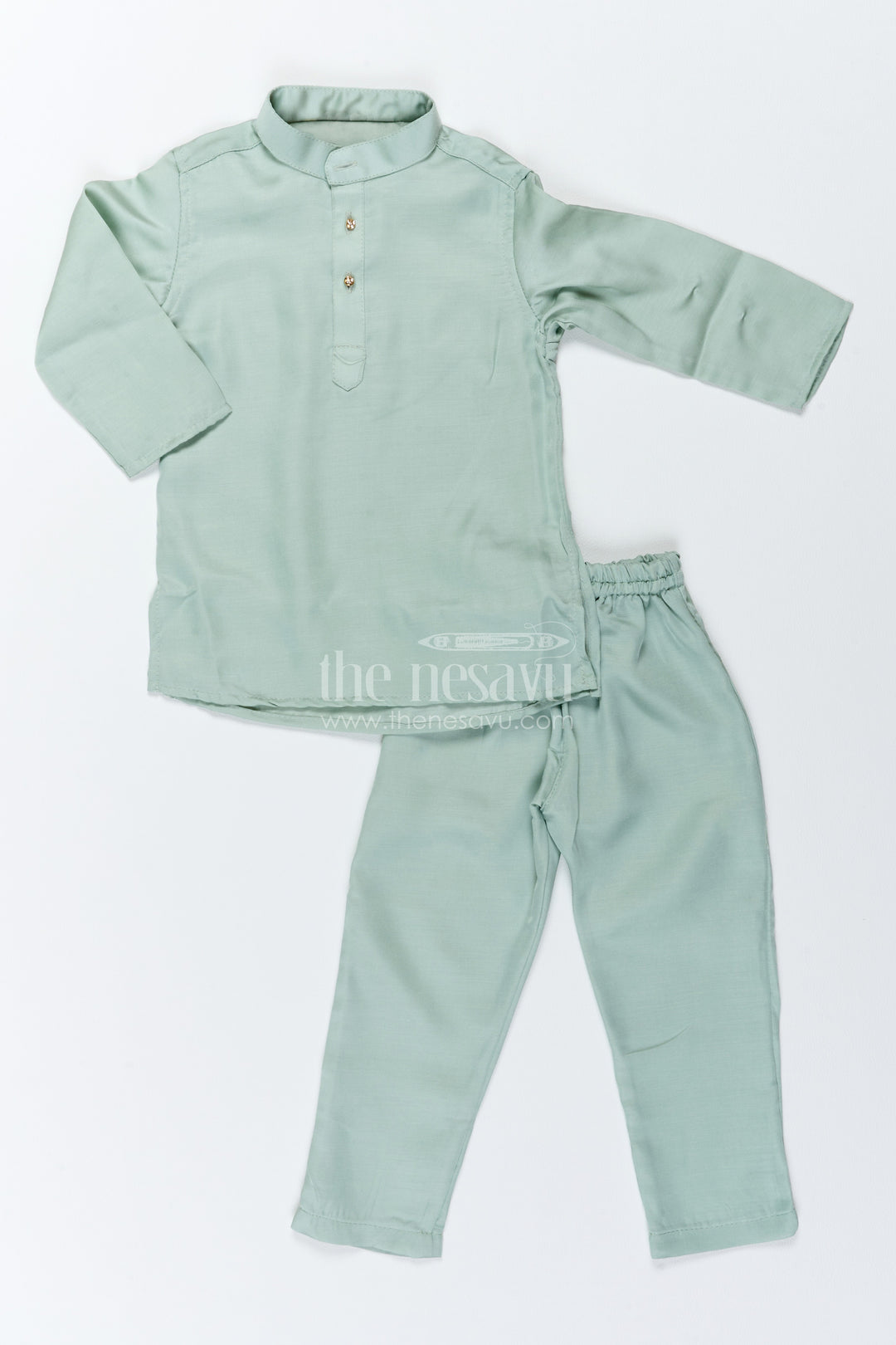 Boys Nehru Jacket Set with Teal Elephant Detailing for Celebrations