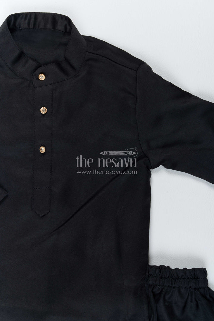 Boys Ethnic Jacket Set with Black Stone Work for Special Occasions