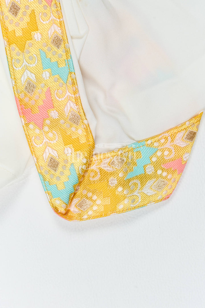 Boys Dhoti Kurta Set for Kids with Designer Detailing in Yellow