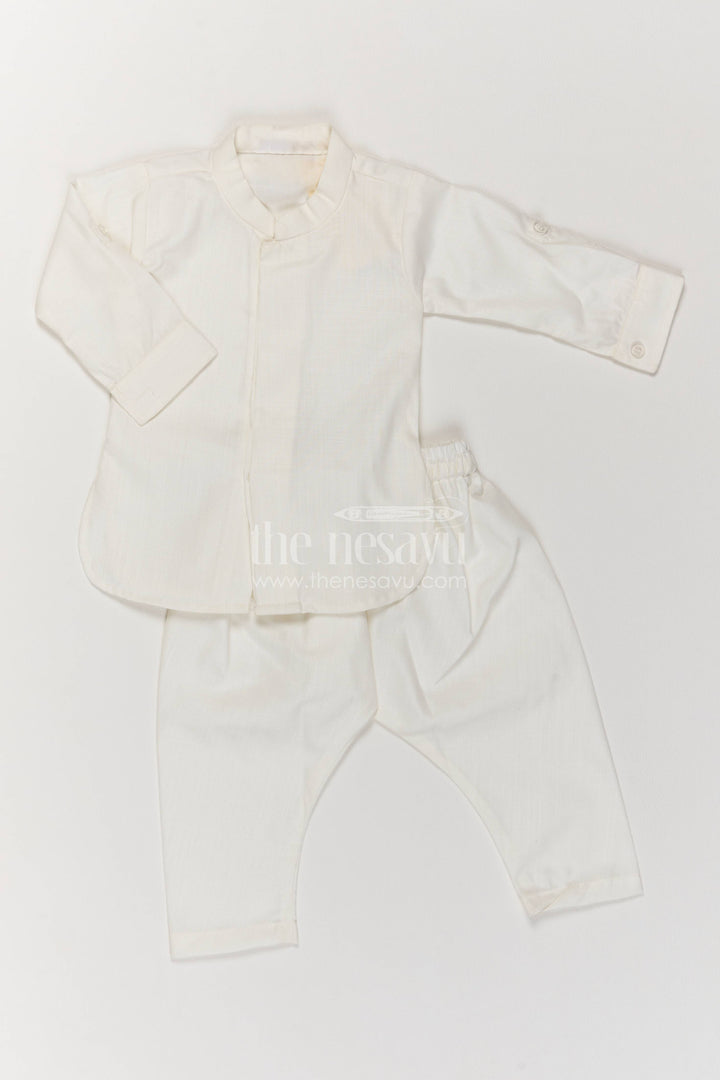 Boys Ethnic Jacket Set for Kids with Designer Detailing in Yellow