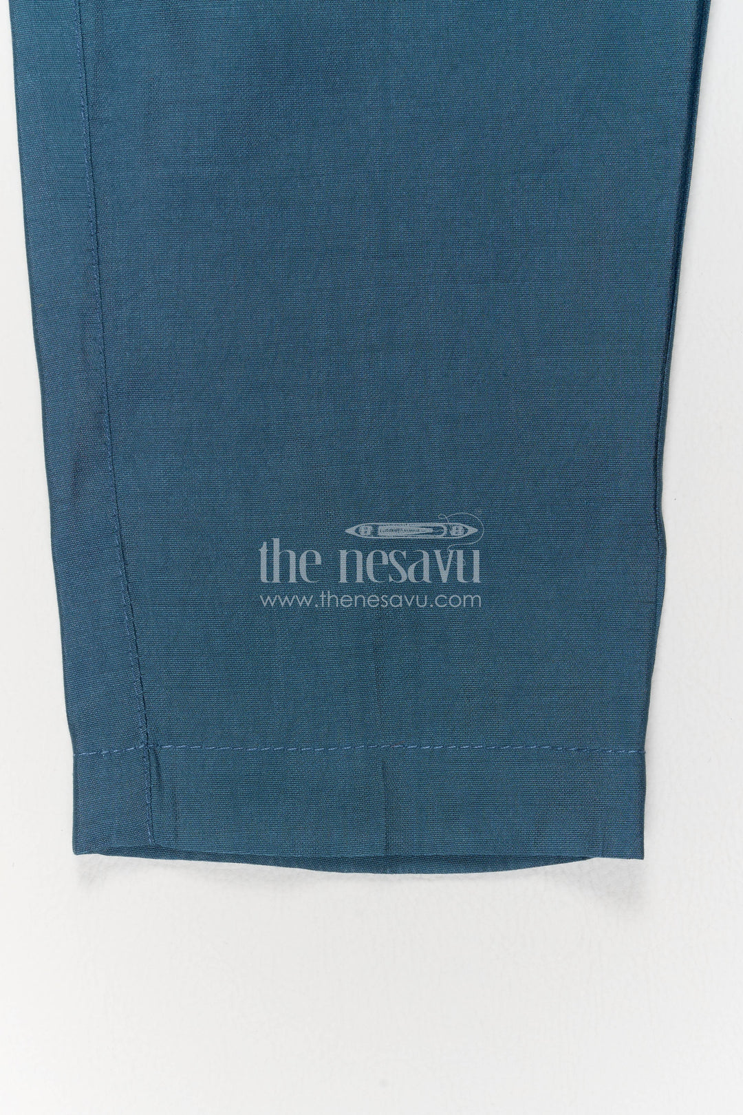 Boys Nehru Jacket Set for Celebrations with Blue Floral Detailing