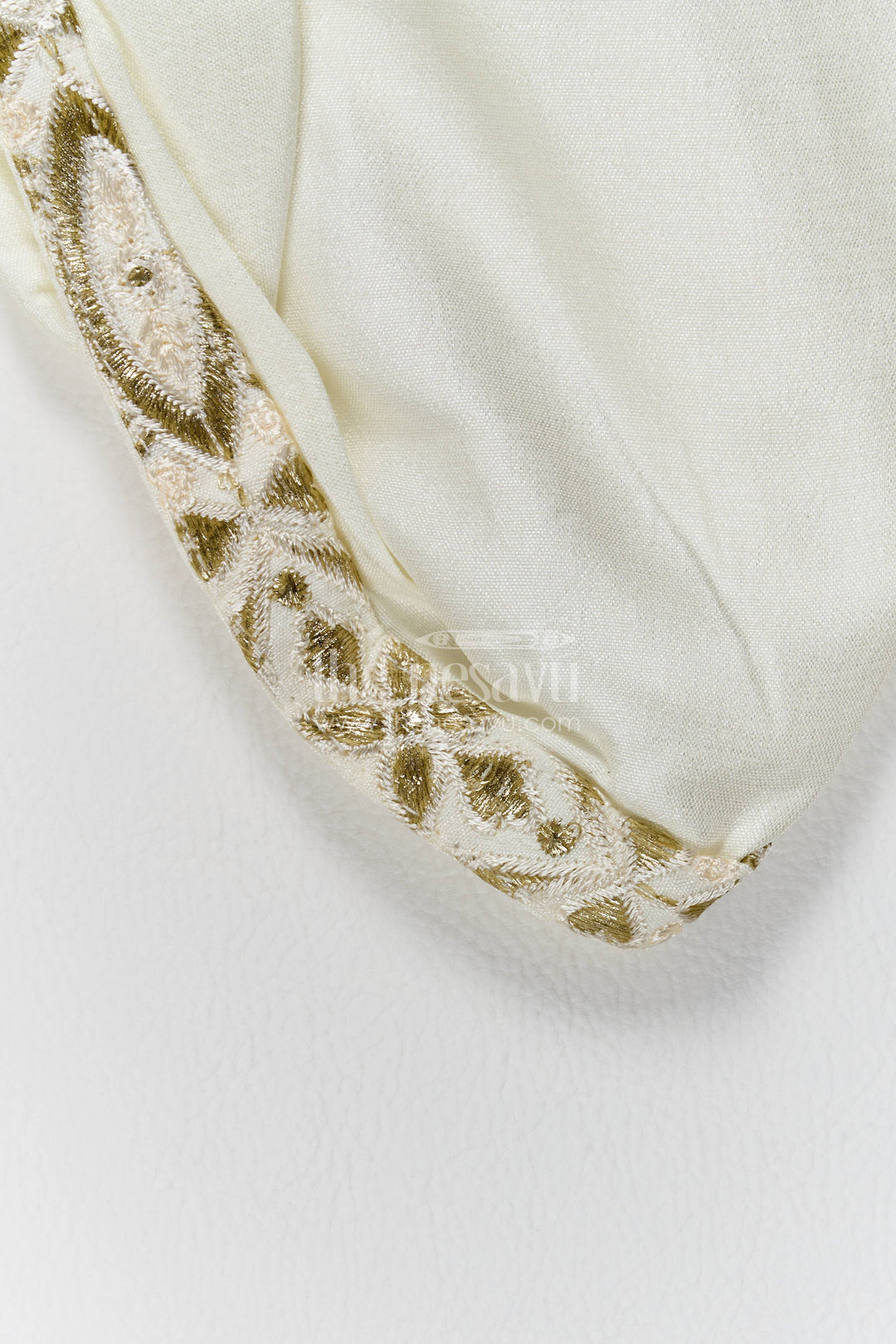 Kids Ready Made Dhoti Set with Embroidery in Half White