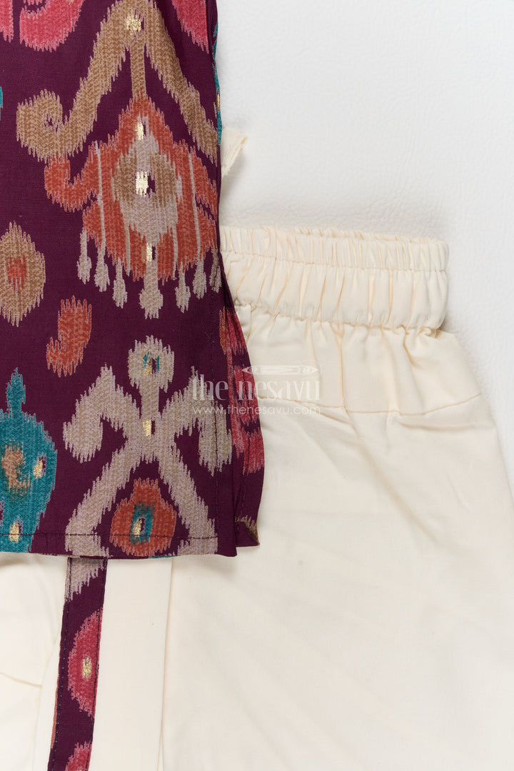 Pattu Pancha Set with Black Digital Print for Special Occasions