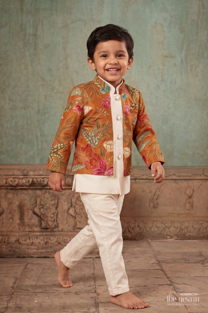 Boys Sherwani Set with Sequin Work for Family Functions
