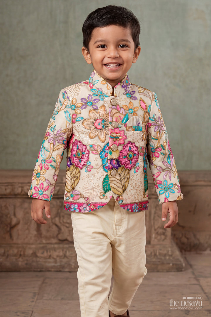 Kids Wedding Sherwani with Sequin Work for Weddings and Parties