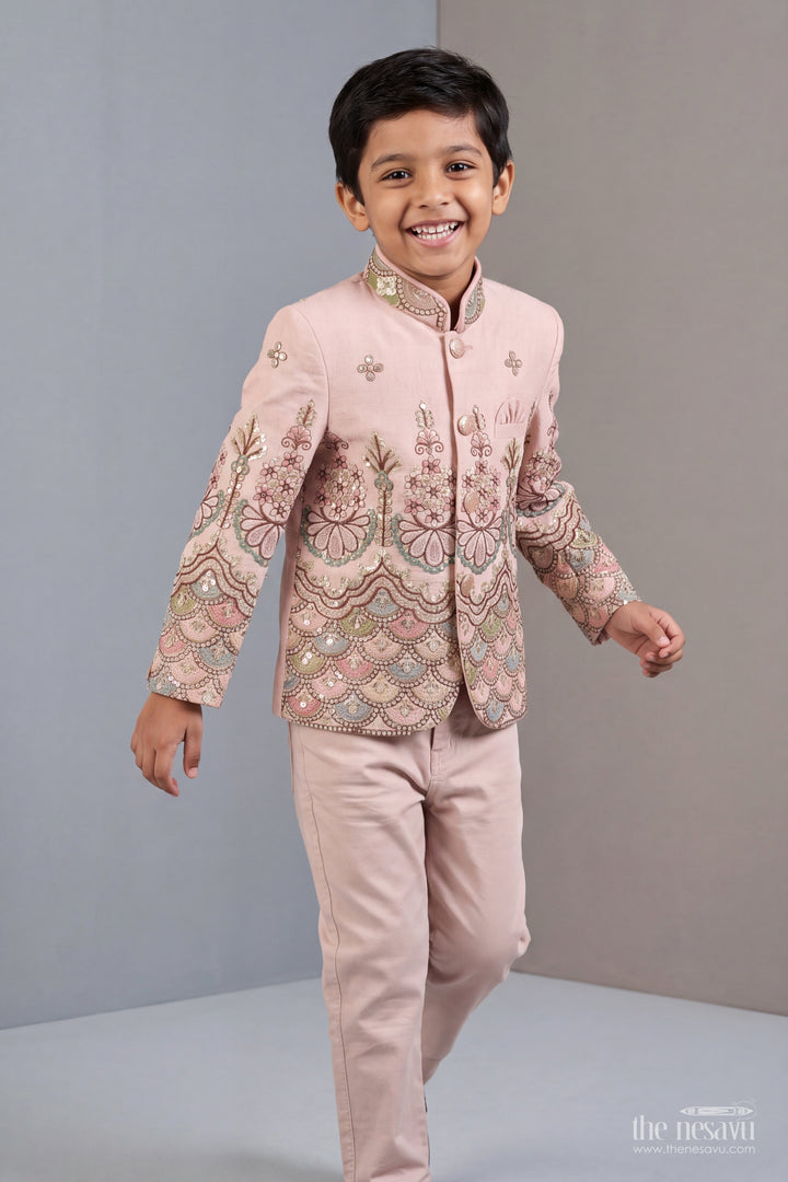 Sherwani for Kids with Thread Embroidery for Festive Occasions
